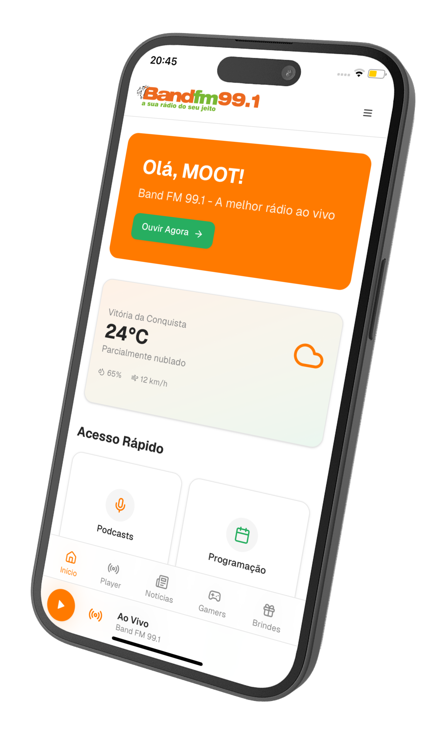 Band FM App Interface