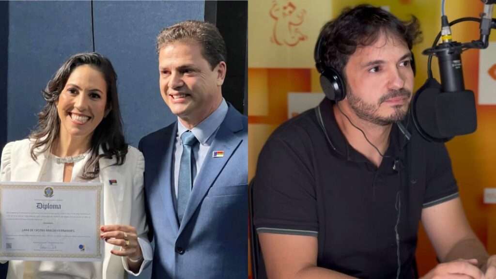 Foto: Colagem feita com fotos do Vice-prefeito, Aloísio Alan com a vereadora Dra. Lara e o jornalista Rodrigo Ferraz